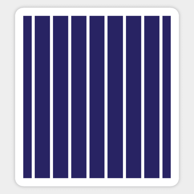 Narrow navy blue and white stripes 2 Sticker by bettyretro